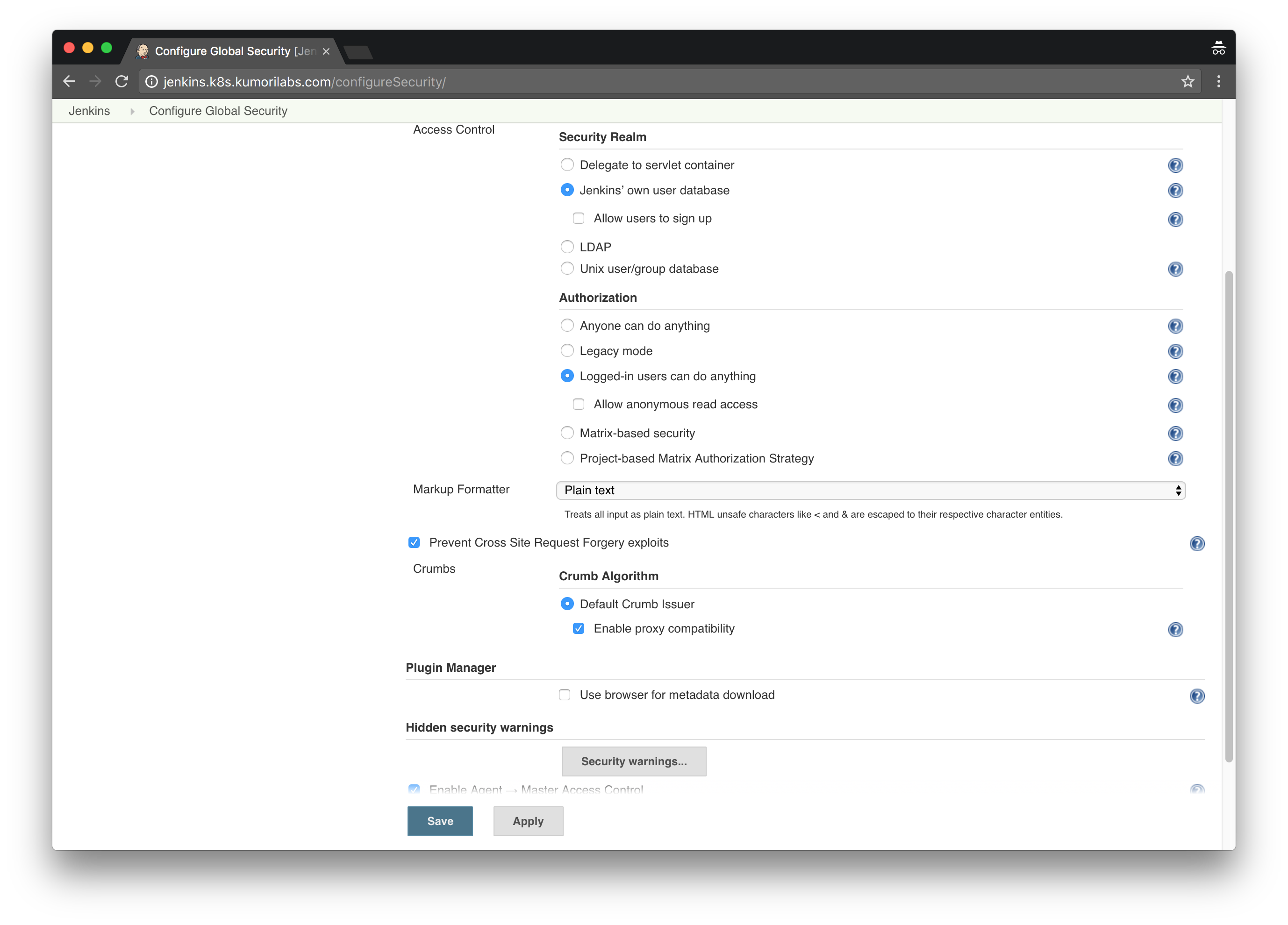 Jenkins - Fix Crumb Error